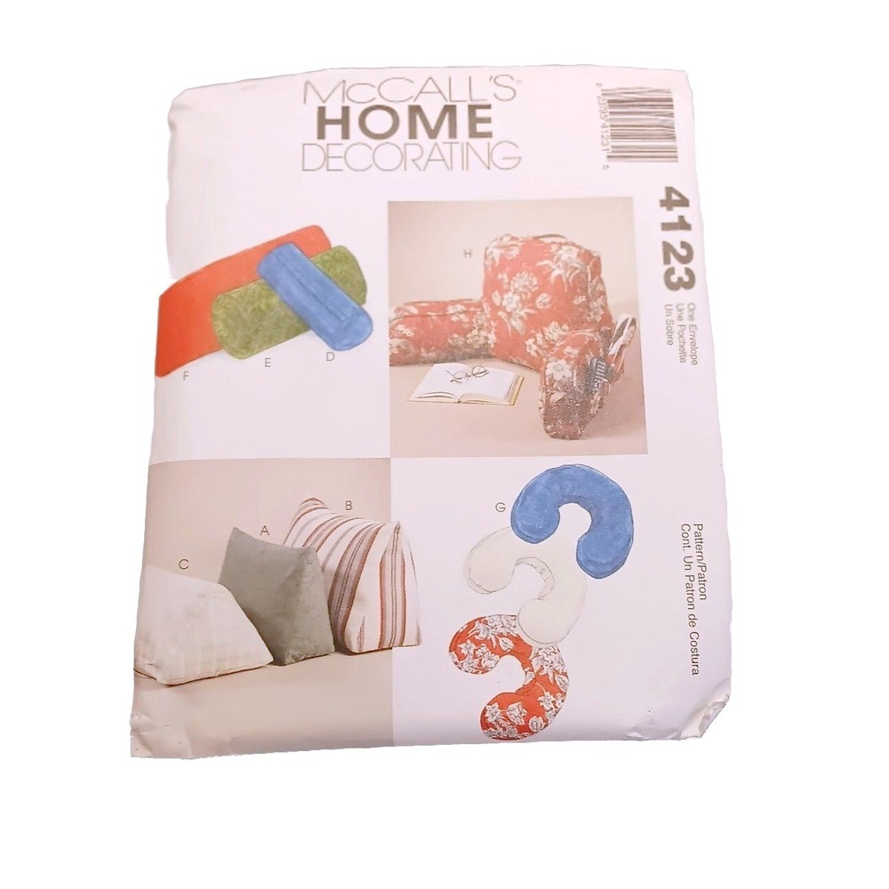 McCall's #4123 Home Decorating Comfort Zone Pillows 2003 - 8 Patterns of Pillows